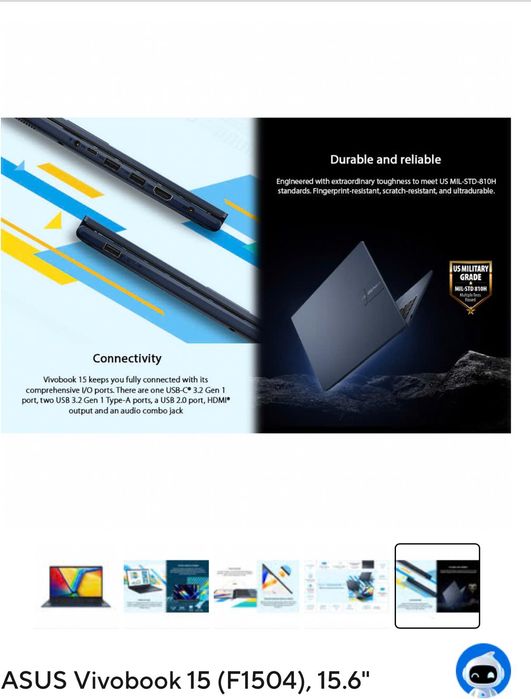 Asus Vivobook 15 F1504V Intel i7 1335u 512gb 8+8Ram