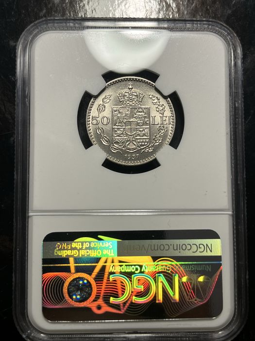 50 lei 1937 MS63, gradata NGC