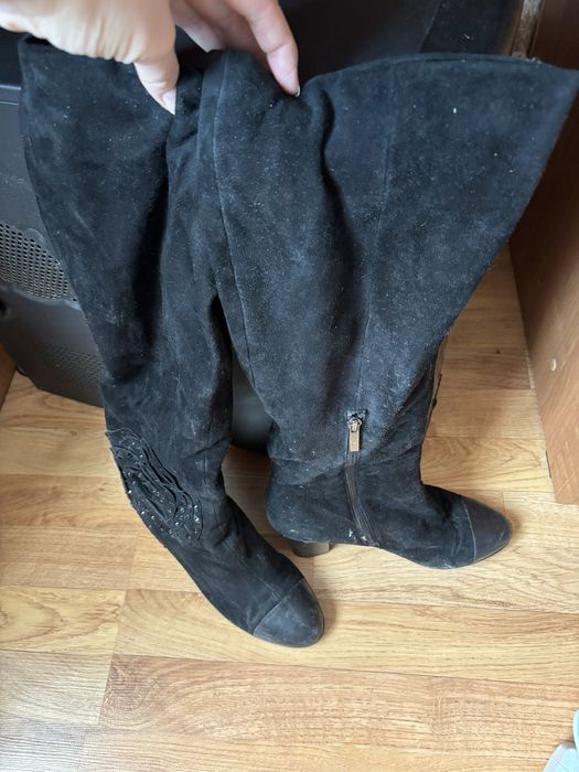 Сапоги замшевые