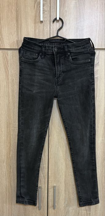 Blugi bărbați H&M &Denim, mărimea 29/32 (S), croi Skinny gri închis / negru spălăcit