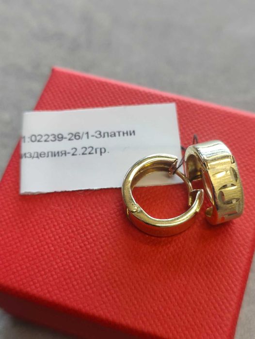 Златни обеци 2.22гр 14к