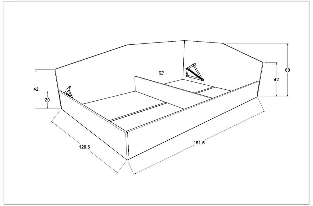 Pat 120x190 cm, cu loc de depozitare generos