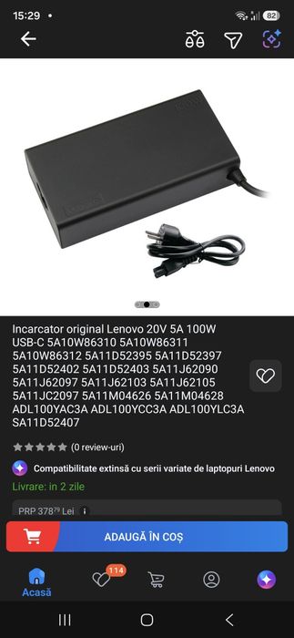 Incarcator Lenovo original 65W si 100W-usb C