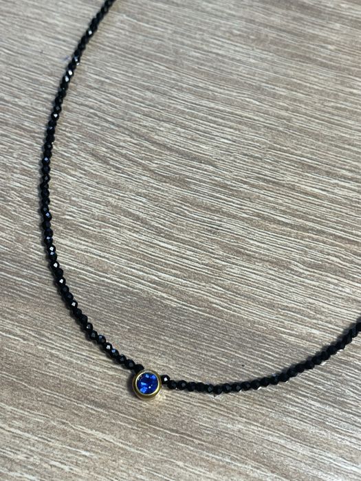 Колие / чокър от черен спинел