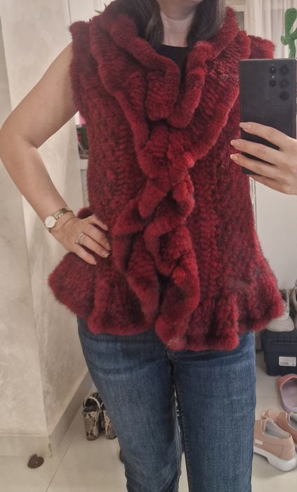 Vesta din blana de nurca impletita