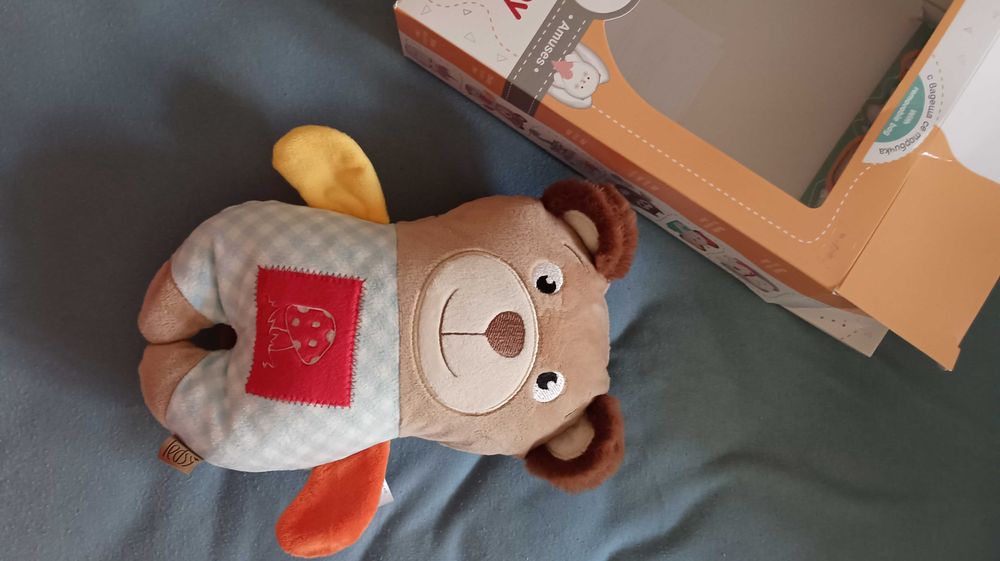 Бебешка плюшена играчка с черешови костилки МЕЧЕ / срещу колики