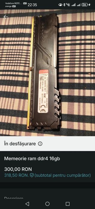 Memorie ram ddr4 16gb kingston
