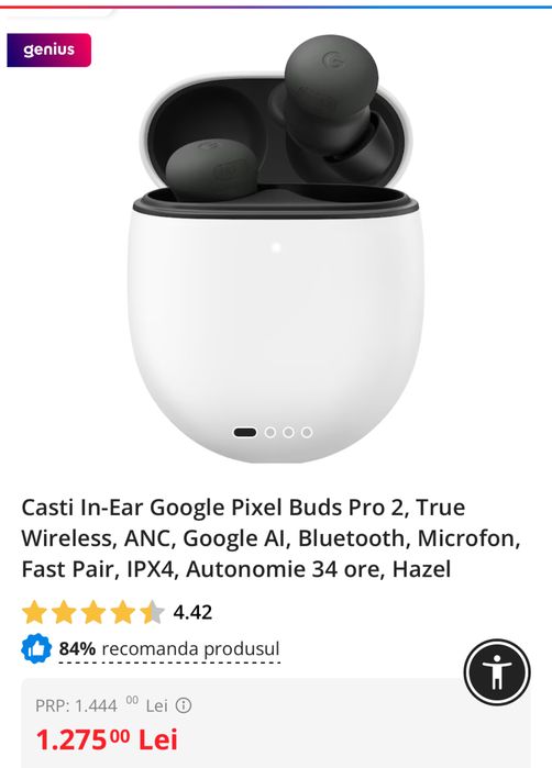 Google Pixel Buds Pro 2, porcelain sau hazel, sigilate, transport inclus