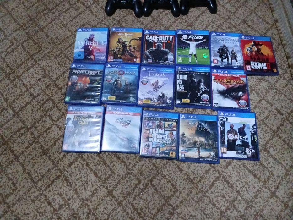 PS4 PRO 1TB 3ta joystick 16ta disk