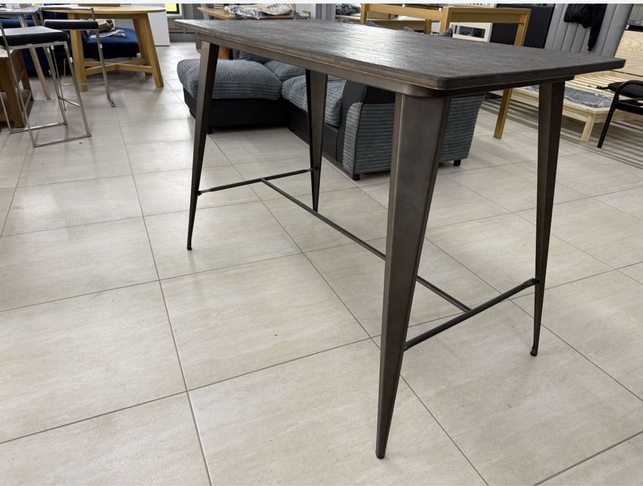 Masa de bar Lumisource cu cadru metal / blat de bambus presat