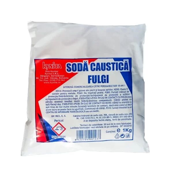 2 pungi Soda caustica fulgi / Hidroxid de sodiu 70% 1kg