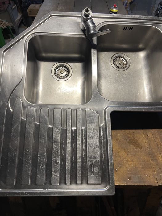 Chiuveta FRANKE dubla pe colt de inox