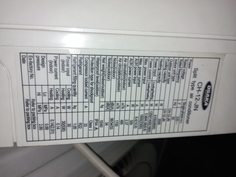 Вътрешни телa от климатик VIVAX и OSAKA