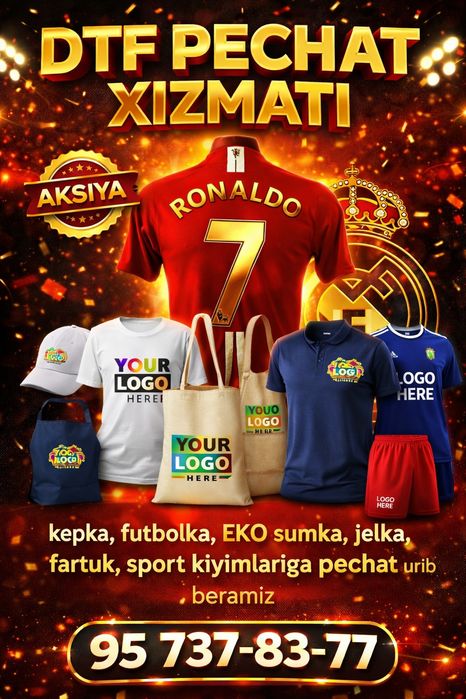 Kiyimlarga pechat urish hizmati