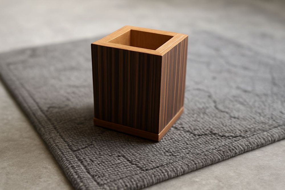 Дизайнерски дървен моливник / Ваза за сухи цветя – Ръчна изработка