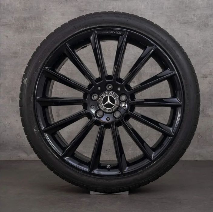 Jante Mercedes19 R19 AMG Negru lucios R19 W222 W221 W212 W204 C class E class S class GLC GLE CLS CLE cu anvelope vara/iarna 245-275 dimensiuni recomandate de producator
