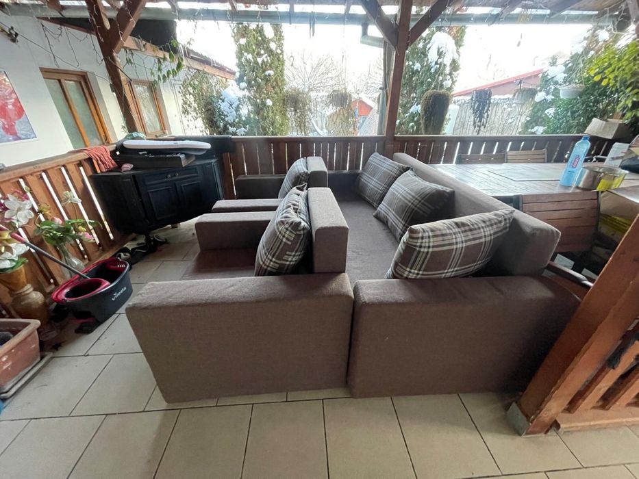 Canapea extensibila cu doua fotolii