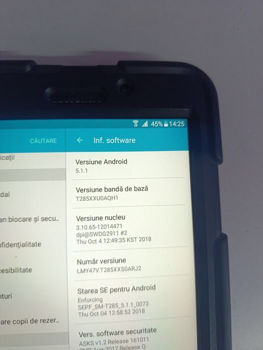 Tableta samsung t285 display 7 inch cu husa rezistenta sock  slot sim și card
