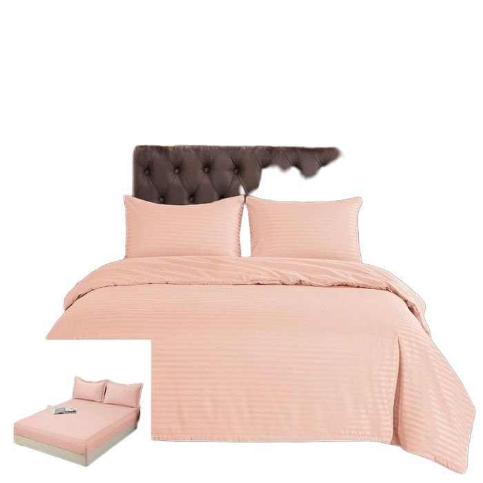 Lenjerie Damasc India Dx020, Damasc, 4 Piese, Cu Elastic, Roz