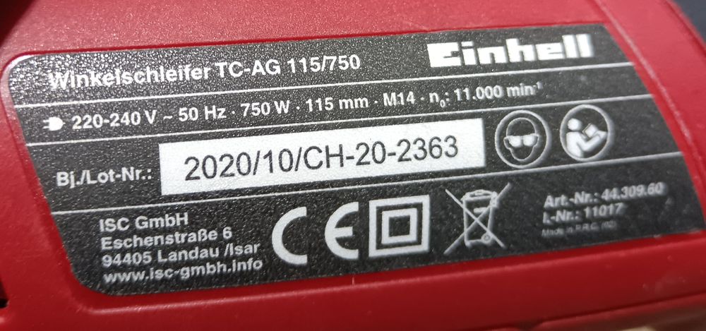Flex EINHELL, motor 750W, alimentare 220v, disc 115mm