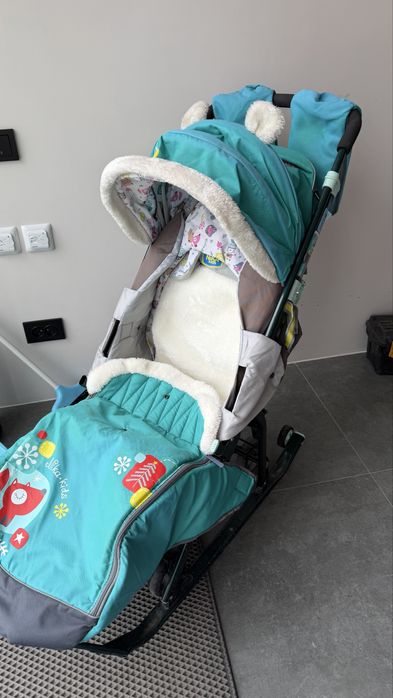 Санки теплые с колесами Nika