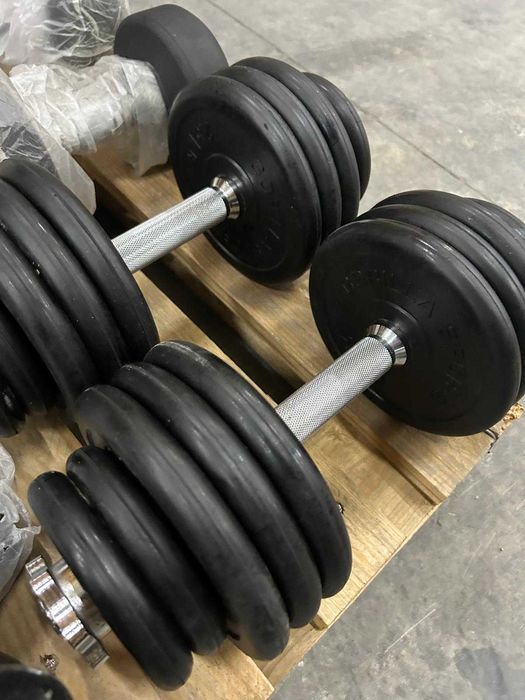 Set gantere reglabile, din fier cauciucat 45 kg : 2 x 22,5KG