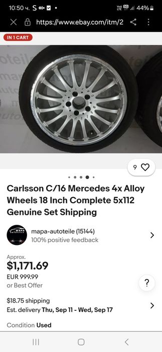 Джанти с гуми 18ки Carlsson C/16 Mercedes Benz