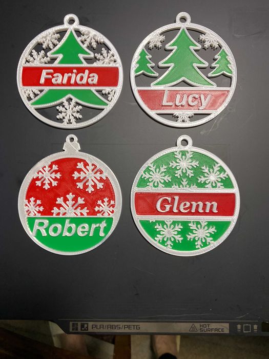 Globuri personalizate Crăciun – printate 3D, cu nume la alegere