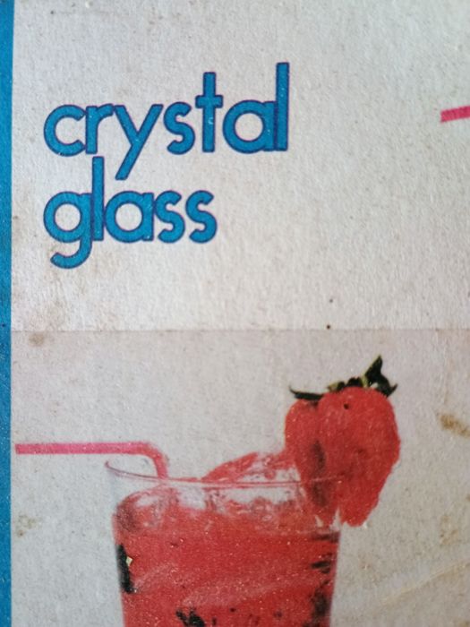 Сервиз чаши от цветен кристал, фруктиери, купи,чинии оловен  кристал