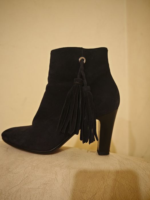 Botine bleumarin 36 piele naturala