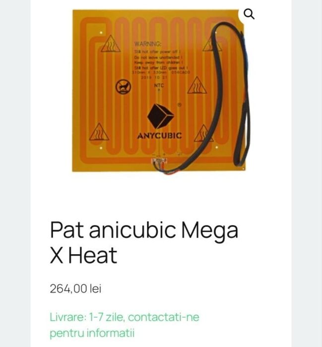 Pat imprimanta 3 d de căldură anicubic mega dim 310mmx330mm