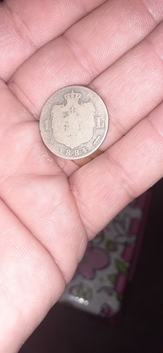 Moneda argint Carol I .