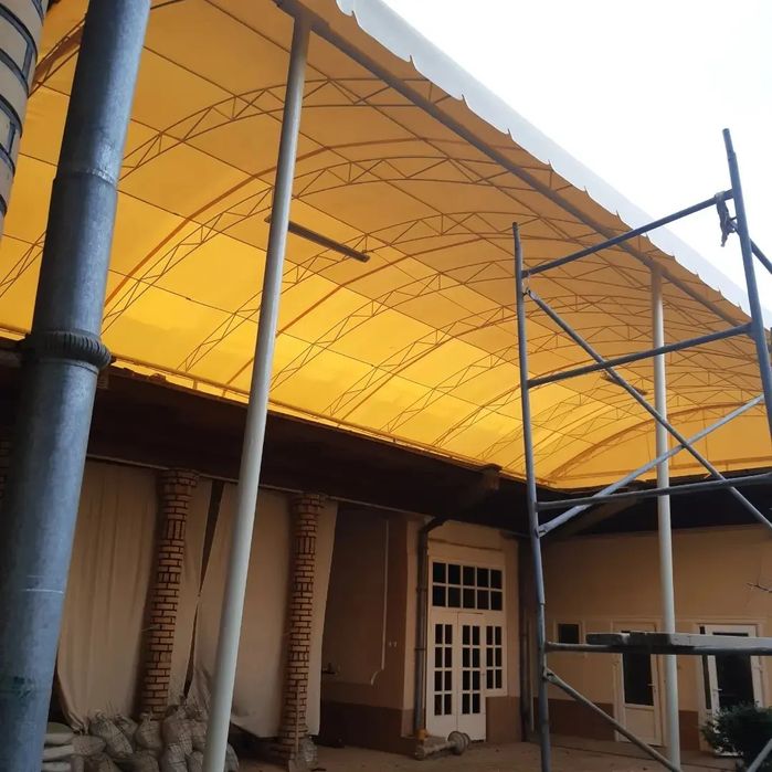 Баннер установка банер тент  закрыть  бассейн,юта навес