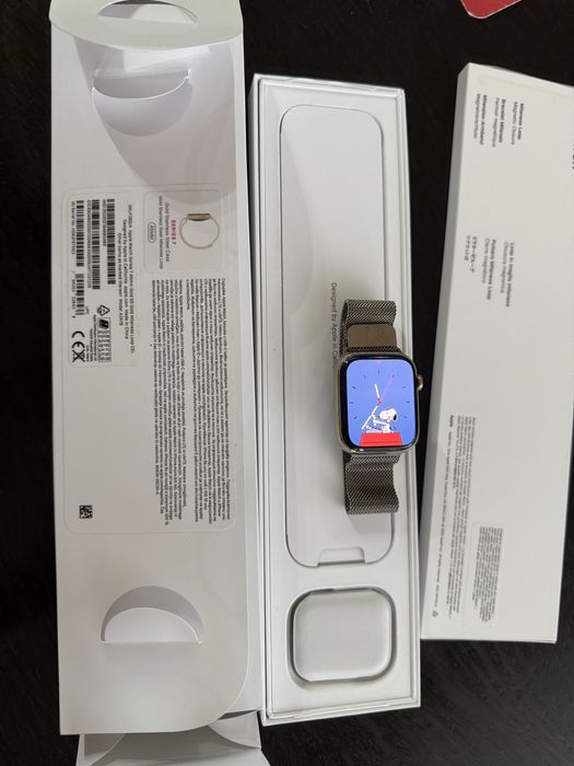 Смарт часовник Apple Watch 7,Cellular, 45mm,Gold Milanese Loop