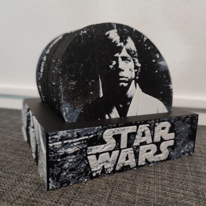 Set personalizat 6 coastere Star Wars + suport – print 3D