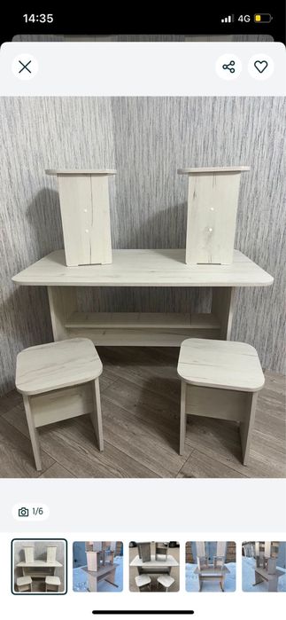 Стол кухонный+ 4 табуретки!Новый!