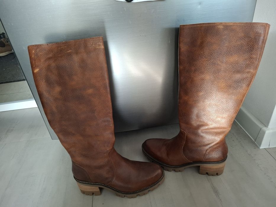 Cizme piele naturala , maro, 40, NOI