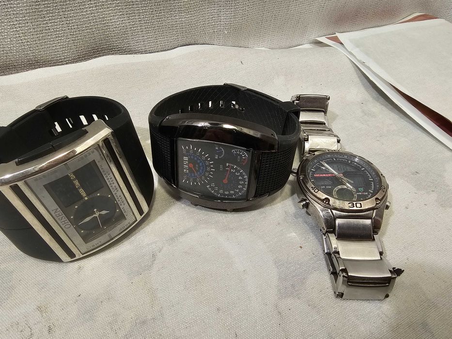 Lot 3 Ceasuri Bărbați Sport/Tactice Ohsen Speedometer Bord Mașină Weide Metalic