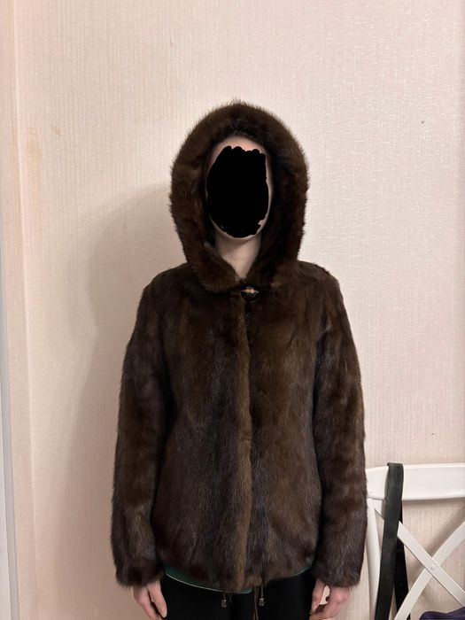 Норковая шуба коричневая