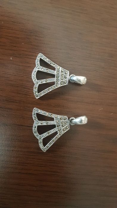Pandativ argint 925 marcasite 2 bucati, model deosebit,noi nepurtate