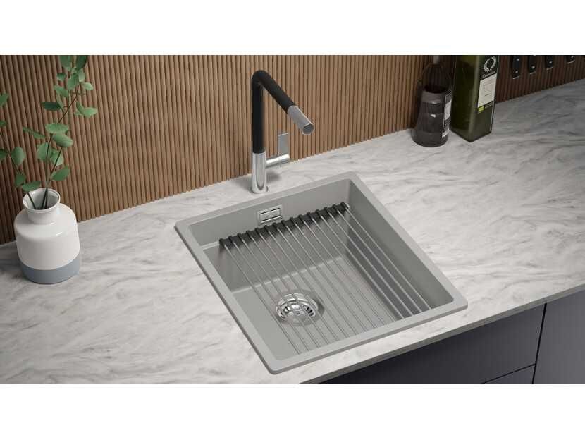 Кухненска Мивка от гранит модел Прага 45 Премиум 410 x 470 мм - сива