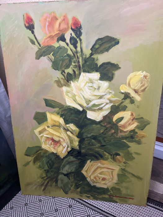 Tablouri pictate manual acrilice pe suport lemnos