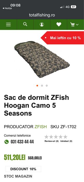 Sac de dormit ZFish Hoogan Camo 5 Seasons