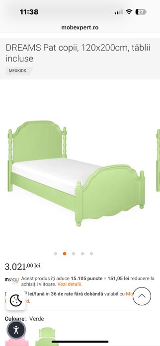 Pat Dreams Mobexpert 120x200, tablii, somiera si saltea Dormeo