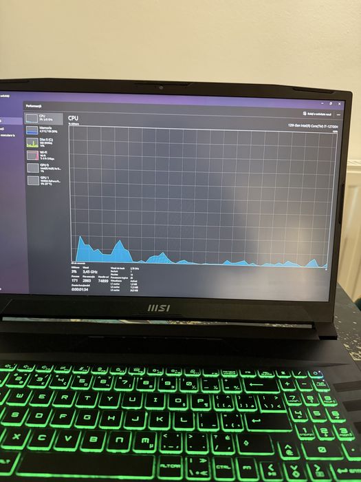 Laptop Gaming MSI Pulse GL76 – i7 Gen 12 + RTX 3070 / Ca NOU