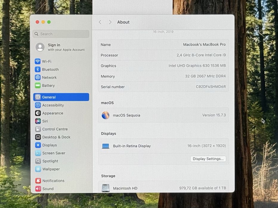 MacBook Pro 16 inch A2141 i9/32GB RAM/1TB SSD