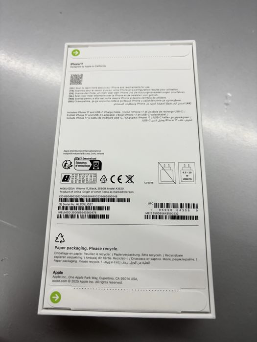 Iphone 17 black, sigilat 256gb