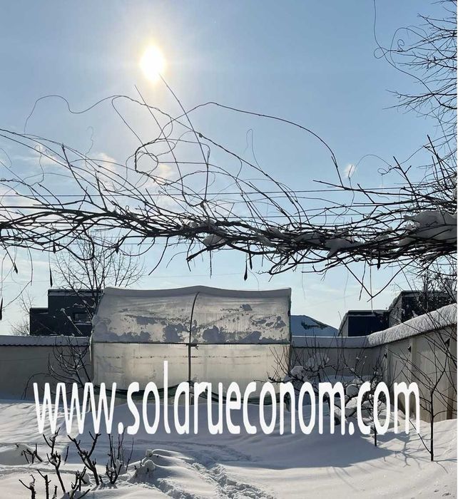 Solar(sera), 4x8 m(32 mp) din țeavă neagră, fară folie, 2767 lei