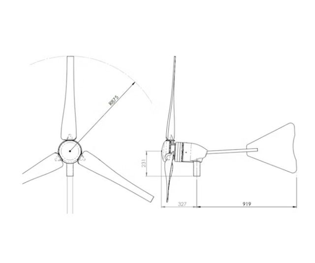 Eoliana Curent cu suport si stâlp