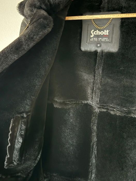 Schott NYC M кожено яке от овча кожа с естествена кожа – черно